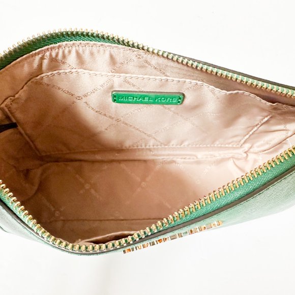 MICHAEL KORS JET SET TRAVEL SMALL CROSSBODY BAG WITH TECH PALMETTO GREEN - Picture 8 of 12